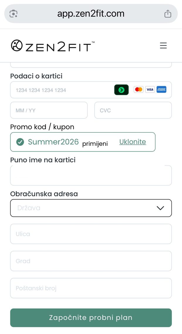 Promo code field with the code Summer2026 applied